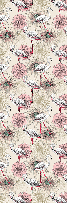 Fabric roller blind White flamingos