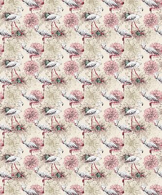 Fabric roller blind White flamingos