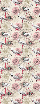 Fabric roller blind White flamingos