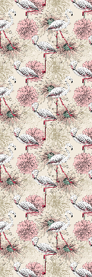 Fabric roller blind White flamingos