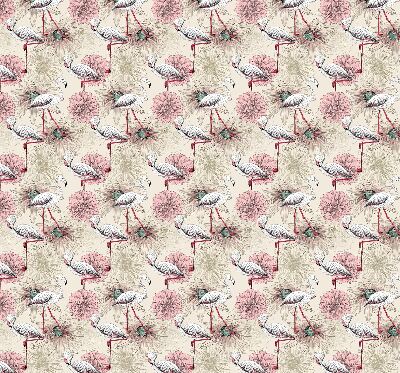 Fabric roller blind White flamingos