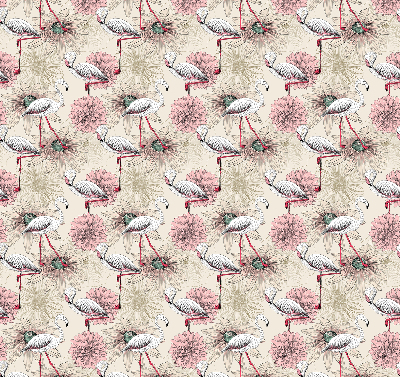 Fabric roller blind White flamingos