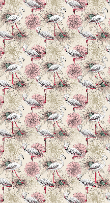 Fabric roller blind White flamingos