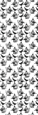 Modern roller blind Black ravens