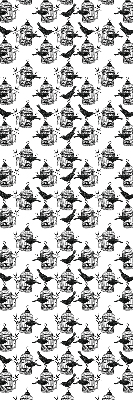 Modern roller blind Black ravens