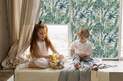 Fabric roller blind Tropical leaves
