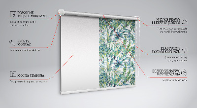 Fabric roller blind Tropical leaves