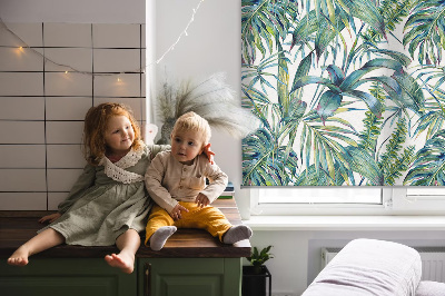 Fabric roller blind Tropical leaves
