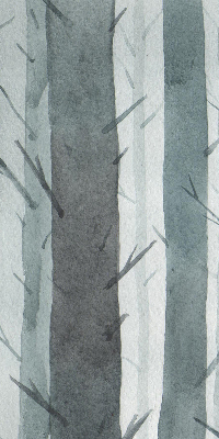 Modern roller blind with a trees print