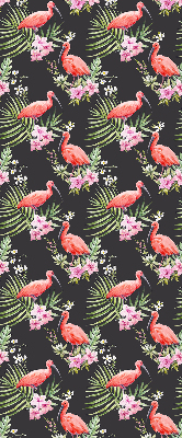 Roller blind for large window Flamingos on plants