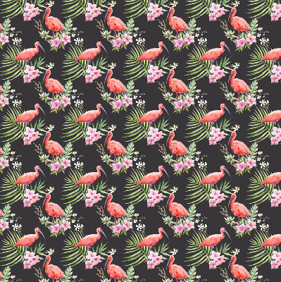 Roller blind for large window Flamingos on plants