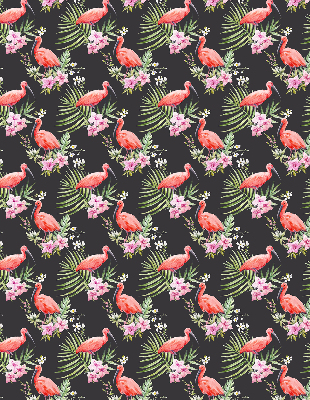 Roller blind for large window Flamingos on plants