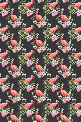 Roller blind for large windows flamingos on plants pattern