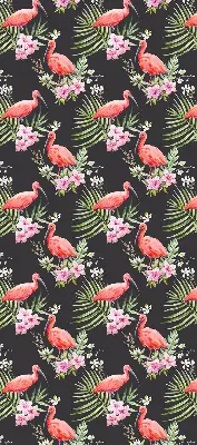 Roller blind for large windows flamingos on plants pattern