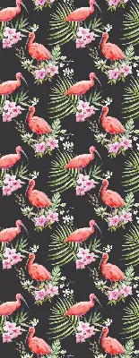 Roller blind for large windows flamingos on plants pattern