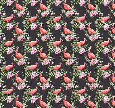 Roller blind for large window Flamingos on plants