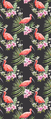 Roller blind for large window Flamingos on plants