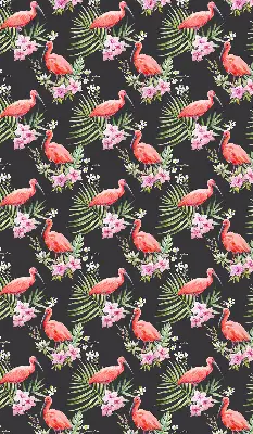 Roller blind for large windows flamingos on plants pattern