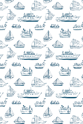 Fabric roller blind with ships pattern