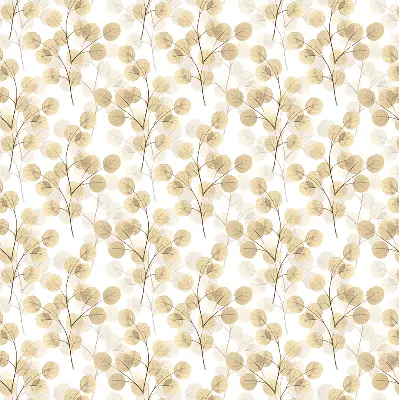 Modern roller blind with yellow branches pattern