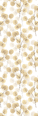 Modern roller blind with yellow branches pattern