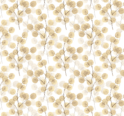 Modern roller blind with yellow branches pattern