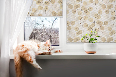 Modern roller blind Yellow branches