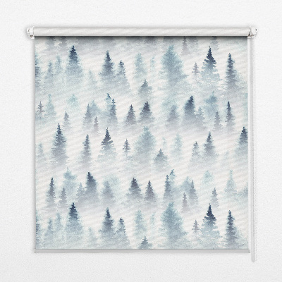 Roller blind for large window forest in the fog design