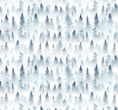 Roller blind for large window Forest in the fog