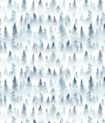 Roller blind for large window forest in the fog design