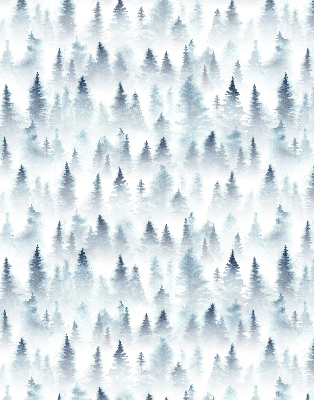 Roller blind for large window forest in the fog design