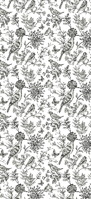 Fabric roller blind Drawn birds and plants