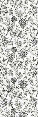 Fabric roller blind Drawn birds and plants