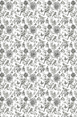 Fabric roller blind Drawn birds and plants