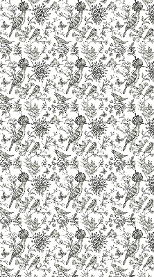 Fabric roller blind Drawn birds and plants