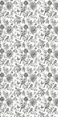 Fabric roller blind Drawn birds and plants