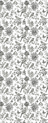 Fabric roller blind Drawn birds and plants