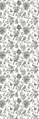 Fabric roller blind Drawn birds and plants