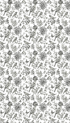 Fabric roller blind Drawn birds and plants