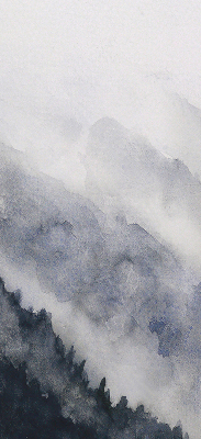 Modern roller blind Misty mountains
