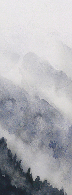 Modern roller blind Misty mountains