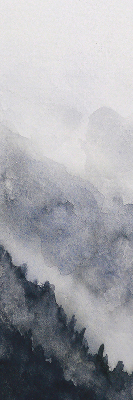 Modern roller blind Misty mountains