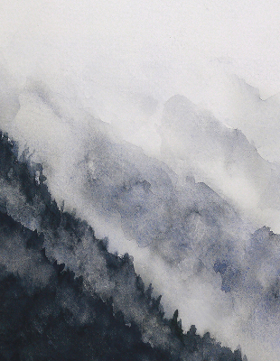 Roller blind modern misty mountains design