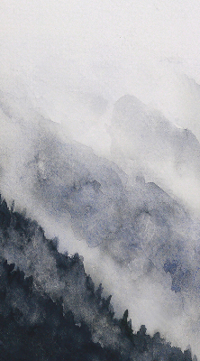 Roller blind modern misty mountains design
