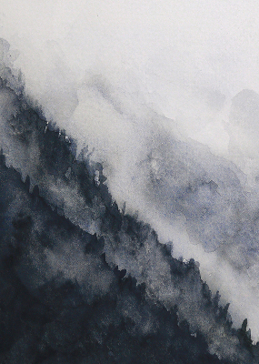 Modern roller blind Misty mountains