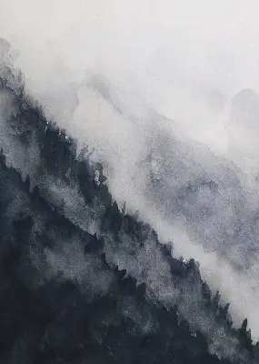 Roller blind modern misty mountains design