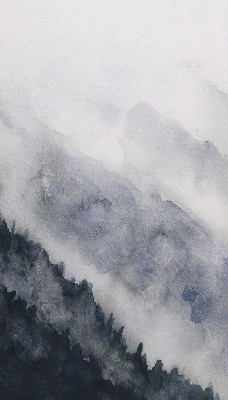 Modern roller blind Misty mountains