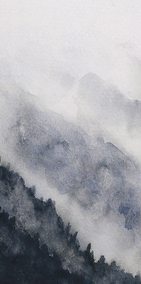 Modern roller blind Misty mountains