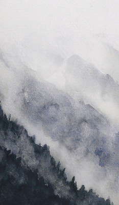 Modern roller blind Misty mountains