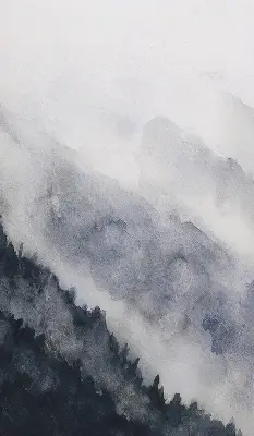 Roller blind modern misty mountains design